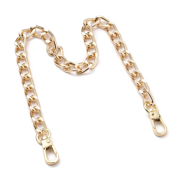 

PandaHall Bag Handles, Wallet Chains, with Aluminium Curb Chains, Alloy Swivel Clasps, for Bag Straps Replacement Accessories, Light Gold...