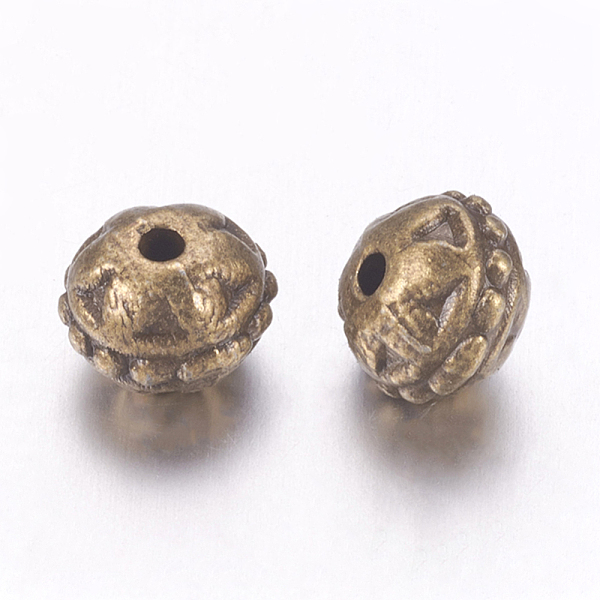 

PandaHall Tibetan Style Alloy Beads, Lead Free & Cadmium Free, Antique Bronze Color, Round, 8x7mm, Hole: 1.5mm Alloy Round