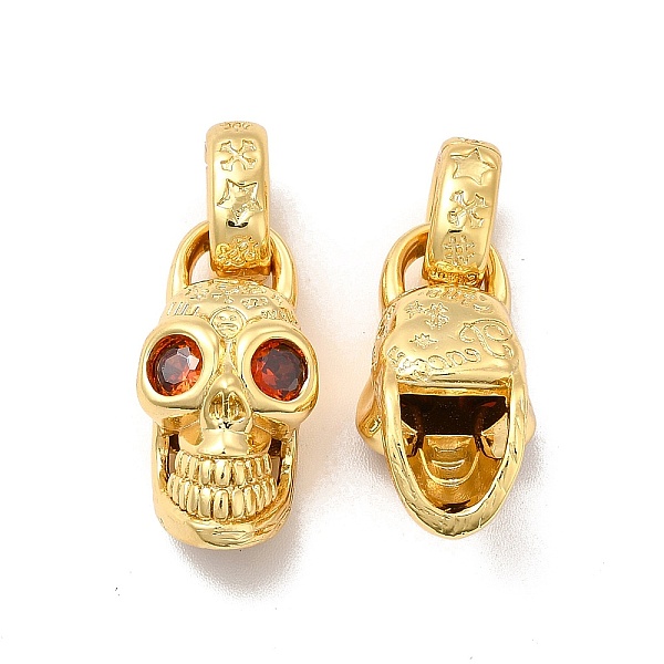 

PandaHall Rack Plating Eco-Friendly Brass Micro Pave Cubic Zirconia Pendants, Long-Lasting Plated, Lead Free & Cadmium Free, Skull Charm...