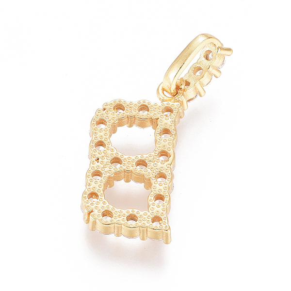 

PandaHall Golden Plated Brass Micro Pave Clear Cubic Zirconia Pendants, Long-Lasting Plated, Letter, Letter.B, 23x12x3.5mm, Hole: 7.5x3.5mm...