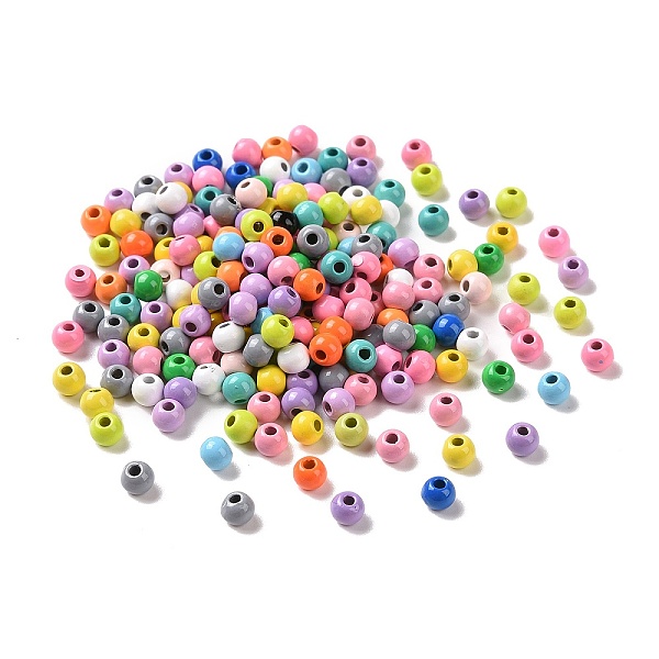 

PandaHall Spray Painted Alloy Beads, Round, Mixed Color, 4x3mm, Hole: 1.2mm Alloy Round Multicolor