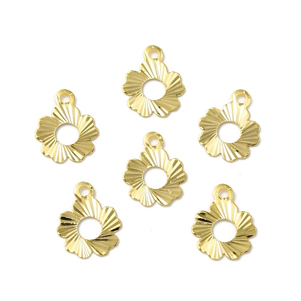 

PandaHall Brass Charms, Cadmium Free & Lead Free, Flower Charm, Real 24K Gold Plated, 10x8x0.2mm, Hole: 1.2mm Brass Flower