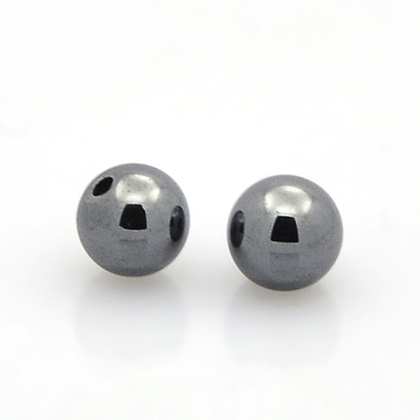 

PandaHall Half Drilled Round Non-magnetic Synthetic Hematite Beads, Black, 4mm, Hole: 1mm Non-magnetic Hematite Round Black