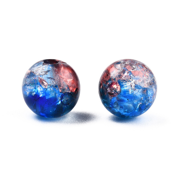 

PandaHall Transparent Crackle Acrylic Beads, Round, Blue, 8x7.5mm, Hole: 1.8mm, about 1700pc/500g Acrylic Round Blue