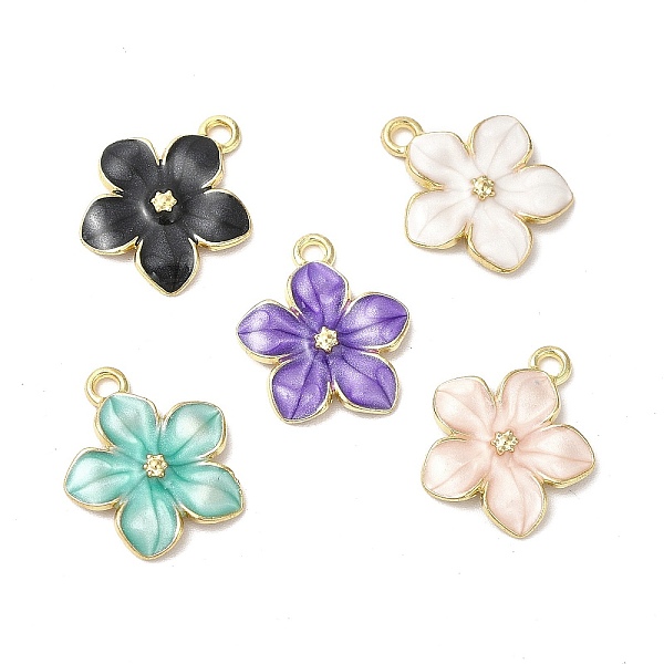 

PandaHall Alloy Enamel Pendants, Cadmium Free & Nickel Free & Lead Free, Golden, Flower Charm, Mixed Color, 16x14x2.4mm, Hole: 1.5mm..., Multicolor