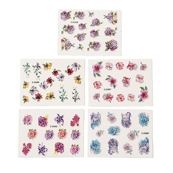 

PandaHall Nail Art Water Transfer Sticker, 5D Flower Watermark Nail Decals, for Woman Girls Nails Design Manicure Tips Decoration, Mixed..., Multicolor