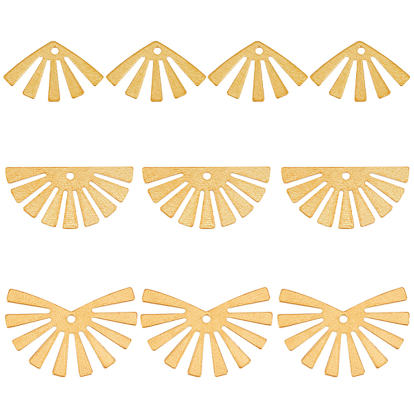 

PandaHall BENECREAT 60Pcs 3 Style Brass Pendants, Fan, Raw(Unplated), 12~17x20~25x0.5mm, Hole: 1.2~1.5mm, 20pcs/style Brass Fan