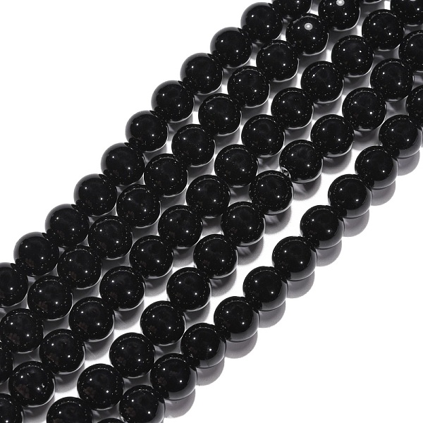 Synthetic Black Stone Beads Strands