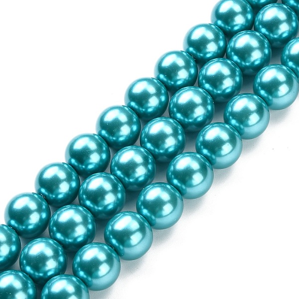 

PandaHall Eco-Friendly Glass Pearl Beads Strands, Grade A, Round, Dyed, Cotton Cord Threaded, Deep Sky Blue, 12mm, Hole: 1.2~1.5mm, about...