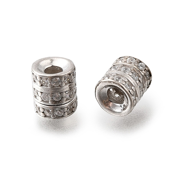 925 micro pavé de perles de zircone cubiques transparentes en argent sterling