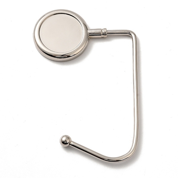 

PandaHall Zinc Alloy Bag Hangers, Purse Hooks, with Thick Right Angled Hook, Round, Platinum, 10~11.4x7.2x3.85x0.4~0.7cm, Tray: 3cm Alloy...