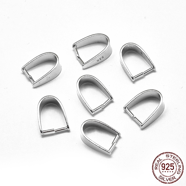

PandaHall Rhodium Plated 925 Sterling Silver Pendant Bails, with 925 Stamp, Ice Pick & Pinch Bails, Platinum, 12x5mm, Pin: 0.7mm, Inseam...