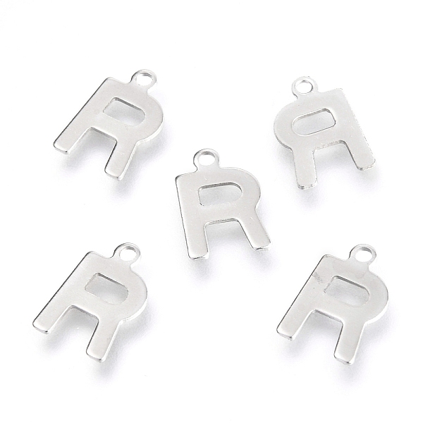 

PandaHall 201 Stainless Steel Charms, Alphabet, Letter.R, 12x7.6x0.6mm, Hole: 1.4mm 201 Stainless Steel Letter R