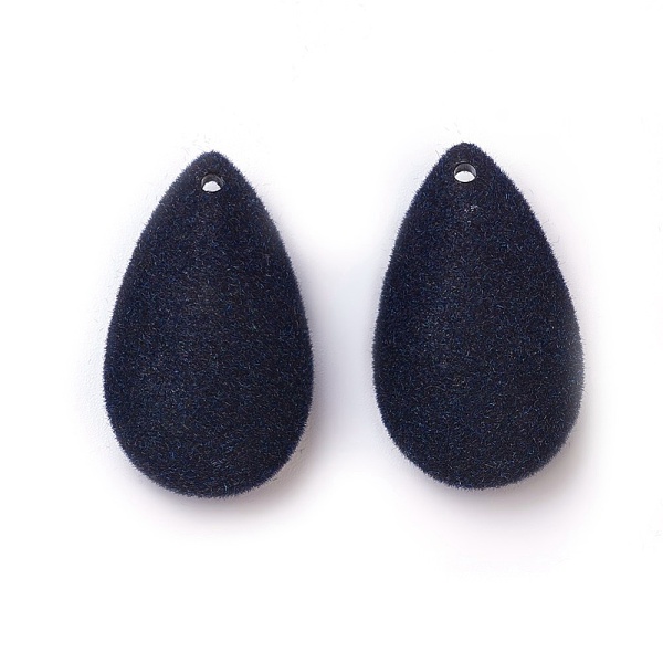 

PandaHall Flocky Acrylic Pendants, teardrop, Midnight Blue, 28.5x16x7.5mm, Hole: 1.6mm Acrylic Teardrop Blue