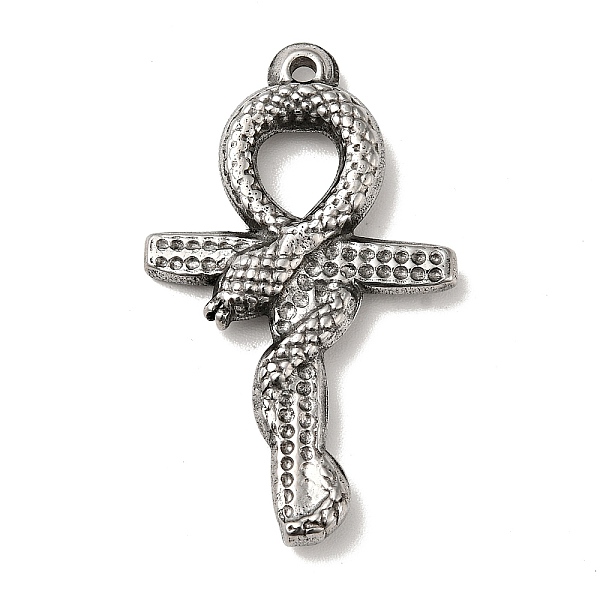 

PandaHall 304 Stainless Steel Pendants, Cross with Snake Charms, Antique Silver, 35x21x4mm, Hole: 1.6mm 304 Stainless Steel Cross