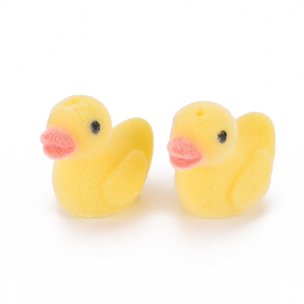 

PandaHall Flocky Plastic Beads, Half Drilled Beads, Duck, Champagne Yellow, 17x20x13.5mm, Hole: 1mm Plastic Duck