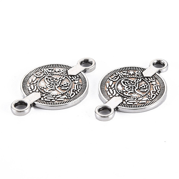

PandaHall Tibetan Style Alloy Links Connectors, Cadmium Free & Lead Free, Flat Round, Antique Silver, 28x17.5x1.5mm, Hole: 2.5mm Alloy Flat...