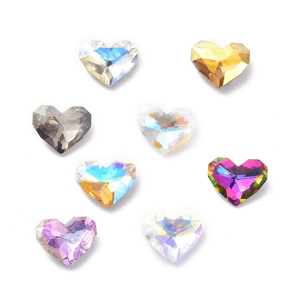

PandaHall K9 Glass Rhinestone Cabochons, Pointed Back & Black Plated, Faceted, Heart, Mixed Color, 6.5x8x3mm Glass Rhinestone Heart..., Multicolor