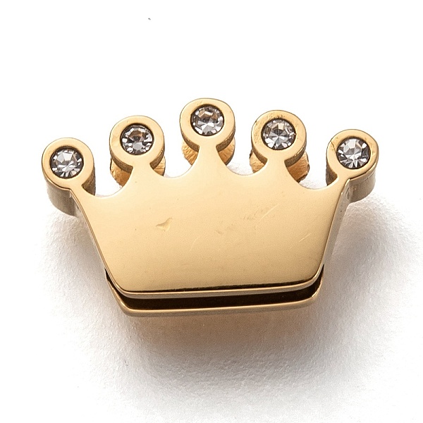 

PandaHall 304 Stainless Steel Slide Charms, with Crystal Rhinestone, Crown, Golden, 13x8x3.5mm, Hole: 8x1.5mm 304 Stainless Steel Crown..., Clear