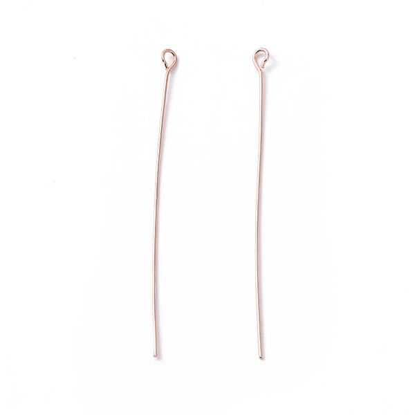 

PandaHall Brass Eye Pin, Cadmium Free & Lead Free, Rose Gold, 50~51x3x0.5mm, 24 Gauge, Hole: 1.8mm Brass