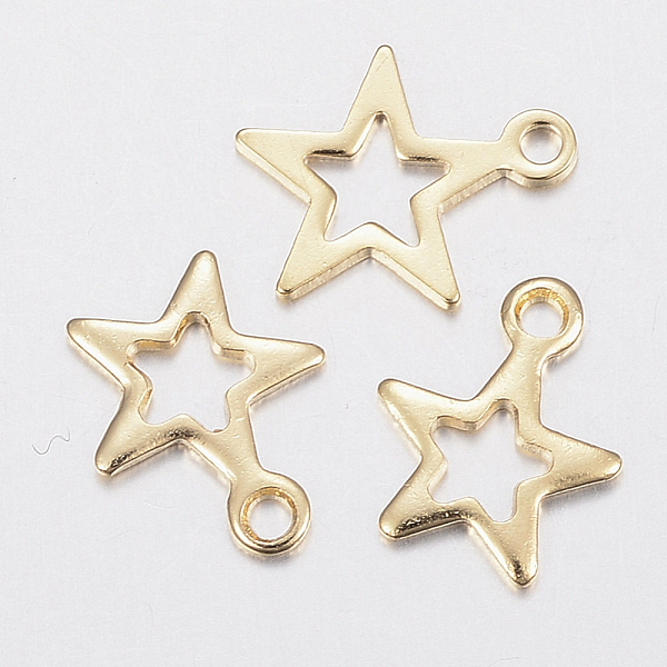

PandaHall 201 Stainless Steel Charms, Star, Golden, 10x8x0.8mm, Hole: 1.2mm 201 Stainless Steel Star