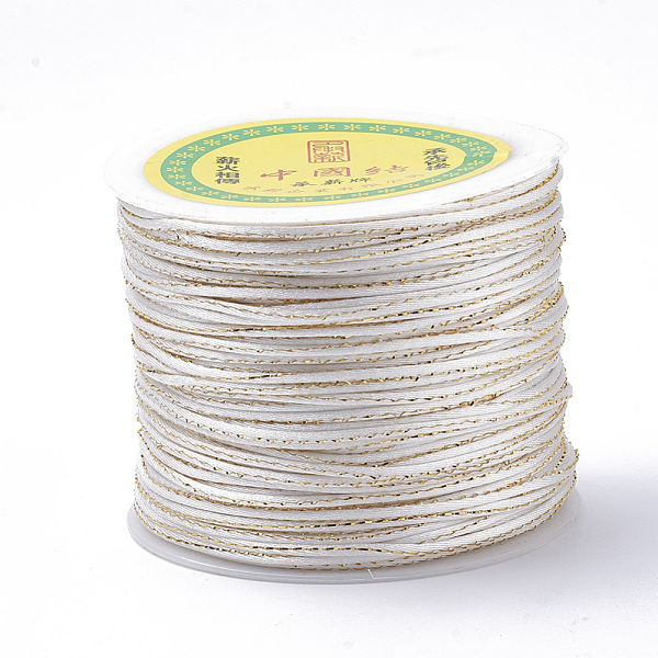 

PandaHall Metallic Stain Beads String Cords, Nylon Mouse Tail Cord, White, 1.5mm, about 100yards/roll(300 feet/roll) Nylon+Metallic Cord...