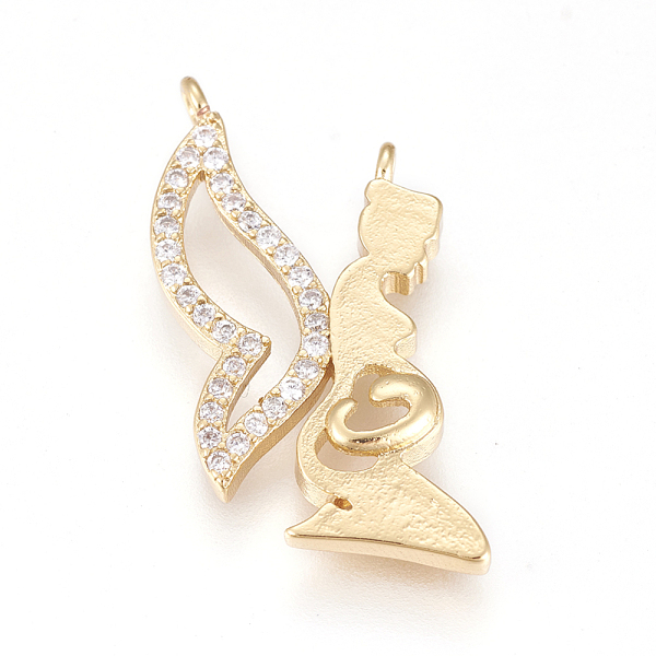 

PandaHall Eco-Friendly Brass Micro Pave Cubic Zirconia Pendants, Long-Lasting Plated, Lead Free & Cadmium Free & Nickel Free, Fairy, Clear...