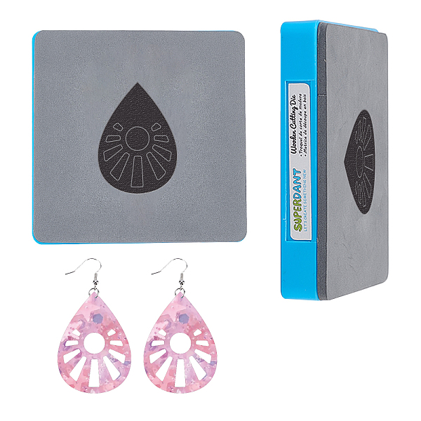

PandaHall SUPERDANT Leather Cutting Dies Hollow Water Drop Earring Wooden Die Cutting DIY Craft Die Cut Faux Leather Dangle Earring Cutting...