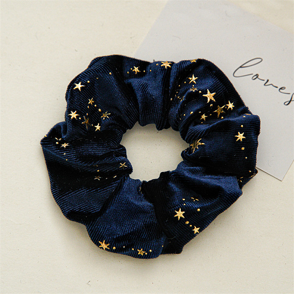 

PandaHall Solid Color with Star Cloth Ponytail Scrunchy Hair Ties, Ponytail Holder Hair Accessories for Women and Girls, Midnight Blue...