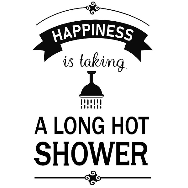

PandaHall PVC Wall Stickers, for Bathroom Decoration, Word, 590x400mm Plastic Word Black