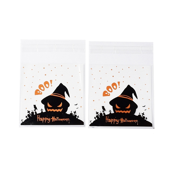 

PandaHall Halloween Theme Plastic Bakeware Bag, with Self-adhesive, for Chocolate, Candy, Cookies, Square, Black, 130x100x0.2mm, about...