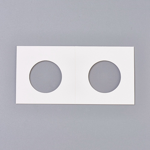 

PandaHall Cardboard Staple Type Coin Mylar Flip Holder Cover Case, White, Hole: 27.5mm, 100x50x1.5mm Paper White