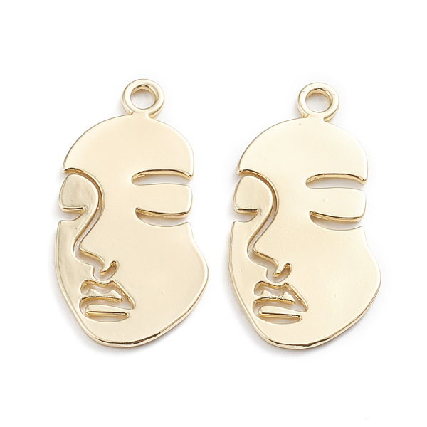 

PandaHall Alloy Open Back Bezel Pendants, For DIY UV Resin, Epoxy Resin, Pressed Flower Jewelry, Abstract Face, Golden, 34x18.5x1.5mm, Hole...