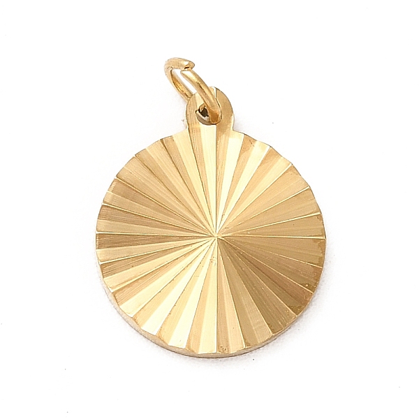 

PandaHall Ion Plating(IP) 304 Stainless Steel Charms, with Jump Ring, Flat Round, Real 14K Gold Plated, 12x10x1mm, Hole: 2.5mm 304 Stainless...