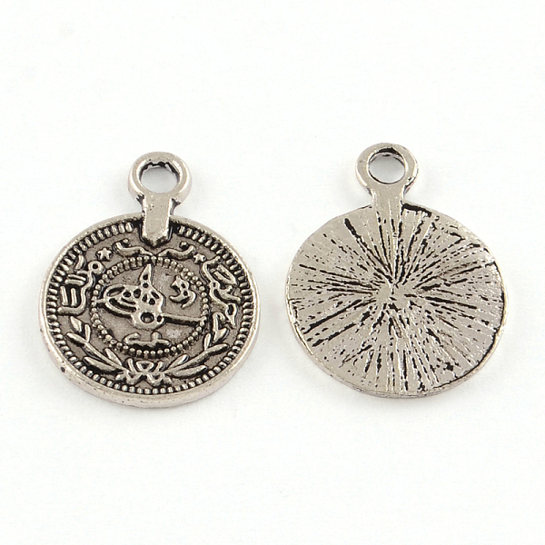 

PandaHall Tibetan Style Alloy Pendants, Cadmium Free & Nickel Free & Lead Free, Flat Round, Antique Silver, 19x14x1mm, Hole: 2mm, about...