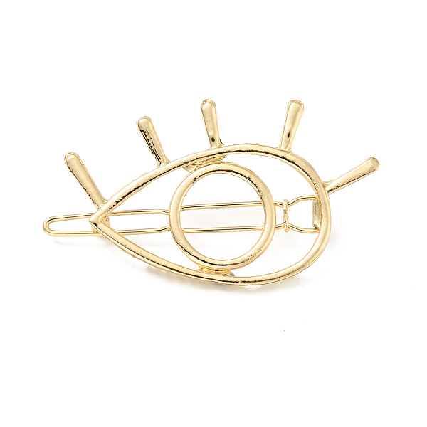

PandaHall Alloy Hair Barrettes, with Iron Findings, Eye, Light Gold, 55x31x3mm Alloy