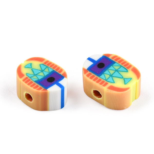 

PandaHall Handmade Polymer Clay Beads, Oval, Orange, 9~10x6.5~9x4~5mm, Hole: 1.5mm Polymer Clay Oval Orange