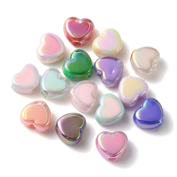 

PandaHall Acrylic Beads, Bead in Bead, Heart, Mixed Color, 12.5x14.5x8mm, Hole: 3.7mm Acrylic Heart Multicolor