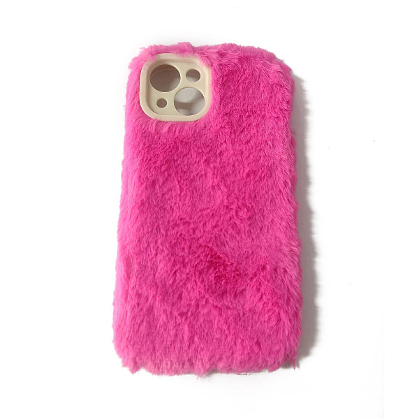 PandaHall Warm Plush Mobile Phone Case for Women Girls, Plastic Winter Camera Protective Covers for iPhone13, Deep Pink, 15.4x8x1.4cm...