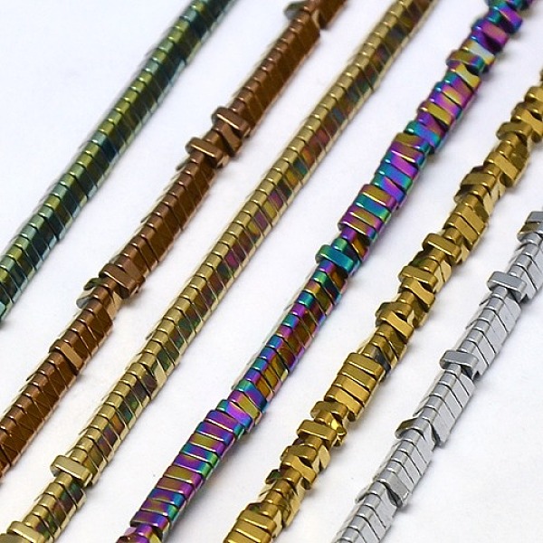 

PandaHall Electroplate Non-magnetic Synthetic Hematite Beads Strands, Triangle, Grade A, Mixed Color, 3x3x1mm, Hole: 1mm, about...