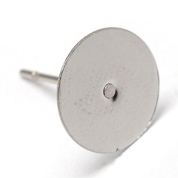 

PandaHall 304 Stainless Steel Stud Earring Findings, Flat Round, Stainless Steel Color, 10mm, Pin: 0.8mm 304 Stainless Steel Flat Round