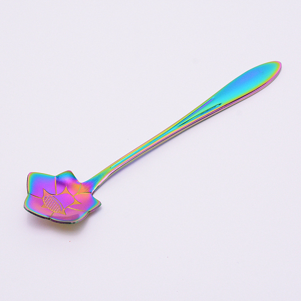 

PandaHall Stainless Steel Balloon Flower Spoons, with Porcelain Handle, for Tableware Kitchen, Rainbow Color, 124x30x8mm Stainless Steel...