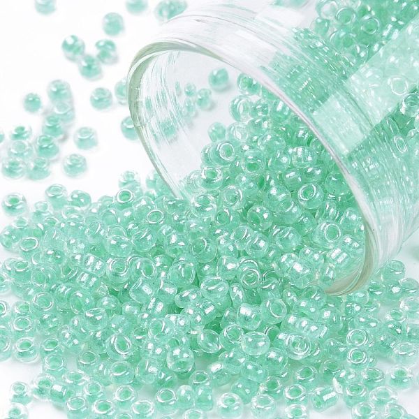 

PandaHall 12/0 Glass Seed Beads, Transparent Inside Colours Luster, Round Hole, Round, Dark Turquoise, 12/0, 2~2.5x1.5~2mm, Hole: 0.8mm...
