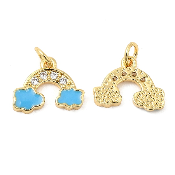 

PandaHall Brass with Cubic Zirconia Enamel Pendants, Long-Lasting Plated, Lead Free & Cadmium Free, Rainbow Charm, Real 18K Gold Plated..., Clear