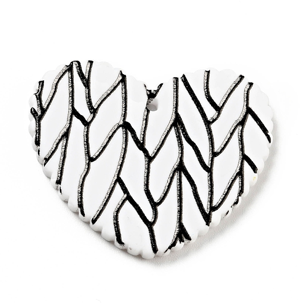 

PandaHall Printed Acrylic Pendants, Heart with Branch Pattern, Black, 26x31.5x2mm, Hole: 1.5mm Acrylic Heart Black