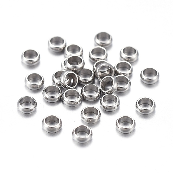 

PandaHall 201 Stainless Steel Spacer Beads, Rondelle, Stainless Steel Color, 3x1mm, Hole: 2mm 201 Stainless Steel Rondelle