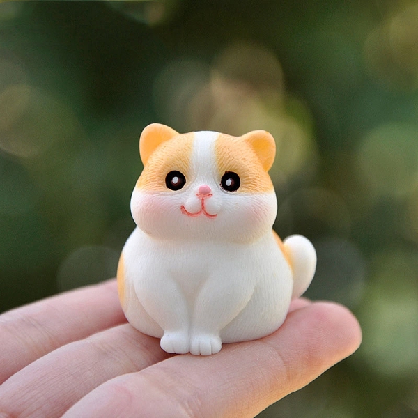 

PandaHall Cartoon Pattern Cat Resin Ornament, DIY Desktop Decoration Girls' Gift, Moccasin, 35mm Resin Cat Shape Orange