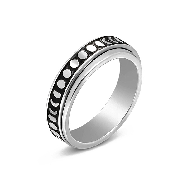 

PandaHall Stainless Steel Rotating Finger Ring, Fidget Spinner Ring for Calming Worry Meditation, Moon, US Size 10(19.8mm) Stainless Steel...