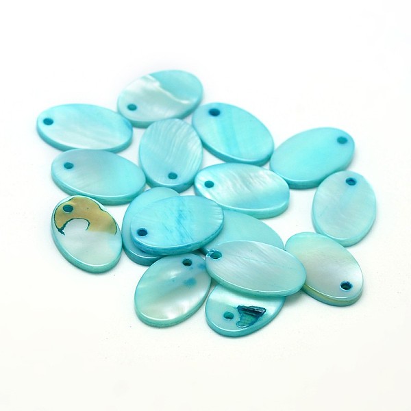 Dyed Freshwater Shell Flat Oval Charms
