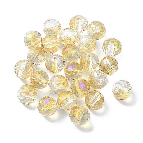 

PandaHall AB Color Plated Glass Beads, Faceted Round, Clear, 8x7mm, Hole: 1.5mm Glass Round Clear